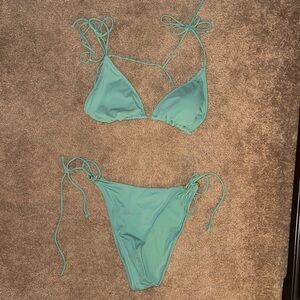 Teal Triangle Bikini